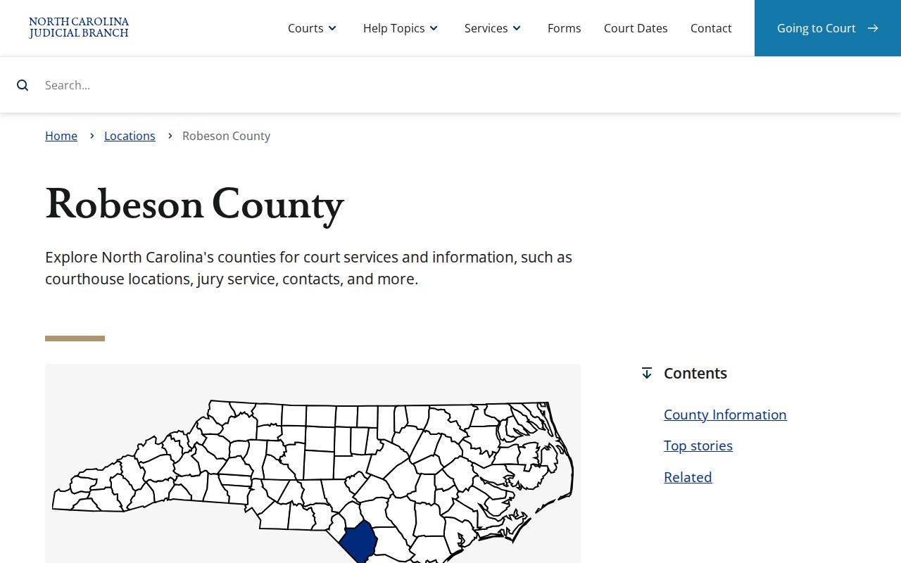 Robeson County criminal court records and eCourts services